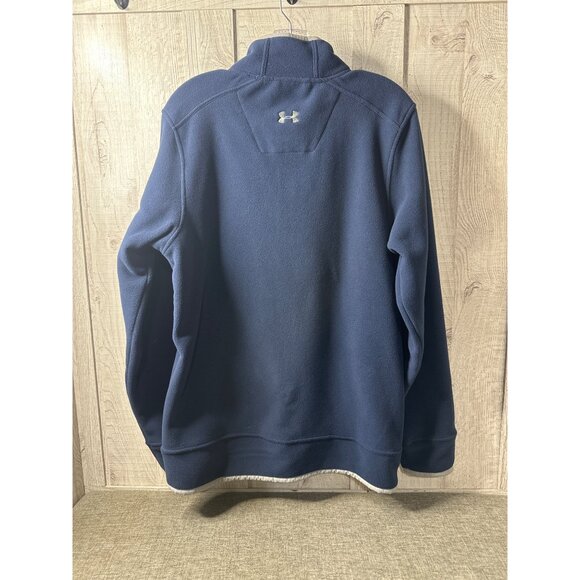 Under Armour Mens Navy Fleece Jacket M AllSeasonGear Quick Dry Quiet Performance - Picture 2 of 7